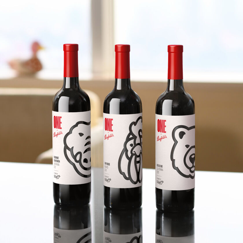 3 ONE by Penfolds bottles on a table 
