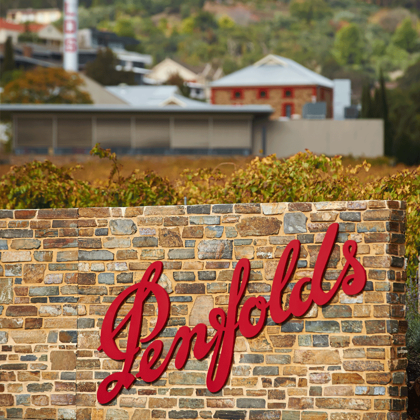 The entrance sign at Penfolds Magill Estate