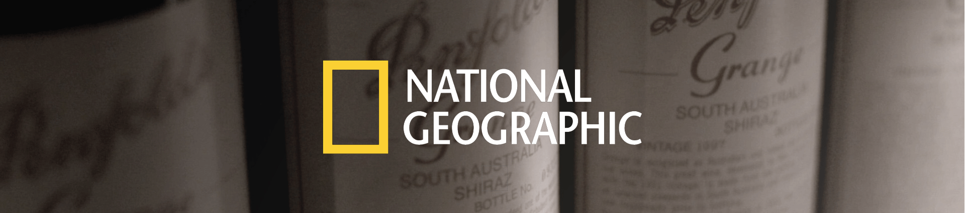 Three Grange labels close up. National Geographic logo is overlaid