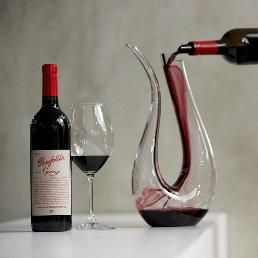 Grange being poured into a decanter