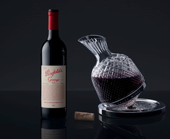 Saint-Louis x Penfolds series one crystal decanter with Grange bottle