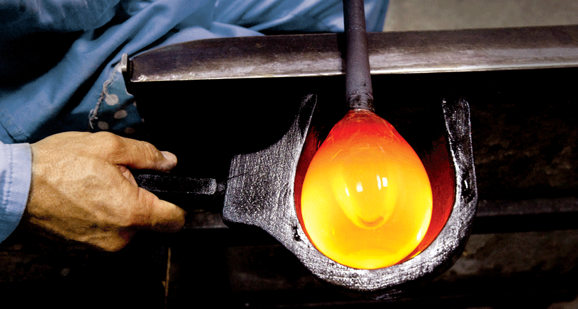 Nick Mount Hands Blowing Glass