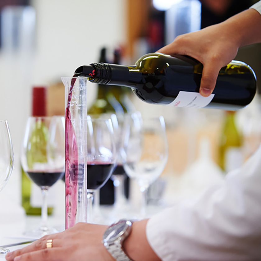 Make your own blend, wine pouring