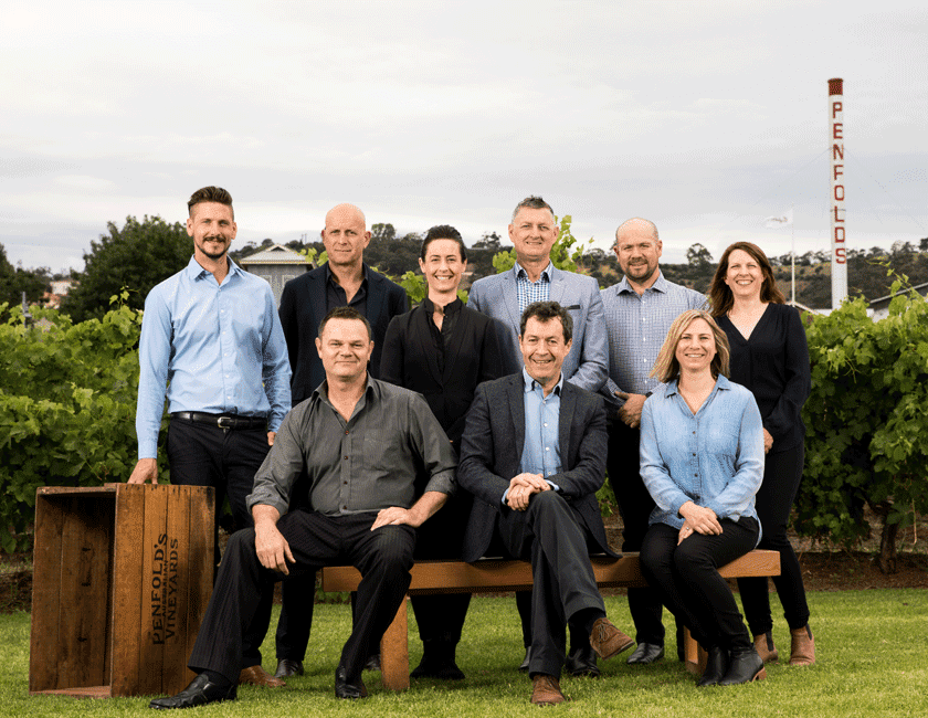 Penfolds winemaking team on the lawns of Magill Estate