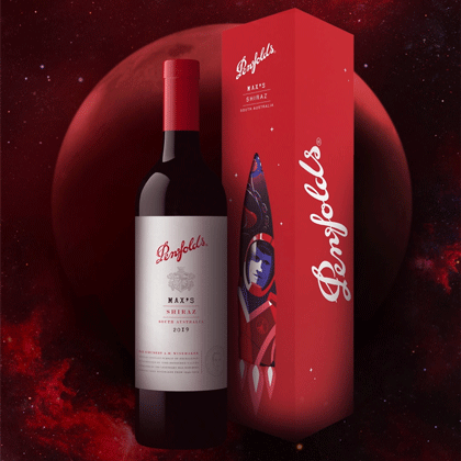 Penfolds Max's wine bottle with space themed gift box