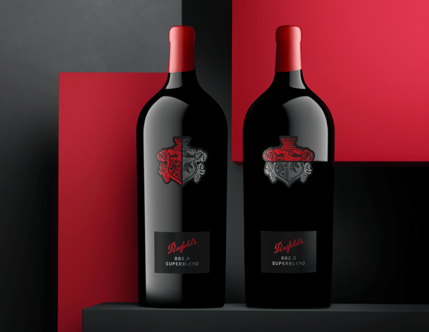 Two 6L Superblend bottles side by side against a red and charcoal background