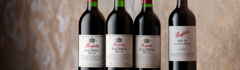 Bin 28 Shiraz bottles of varying ages