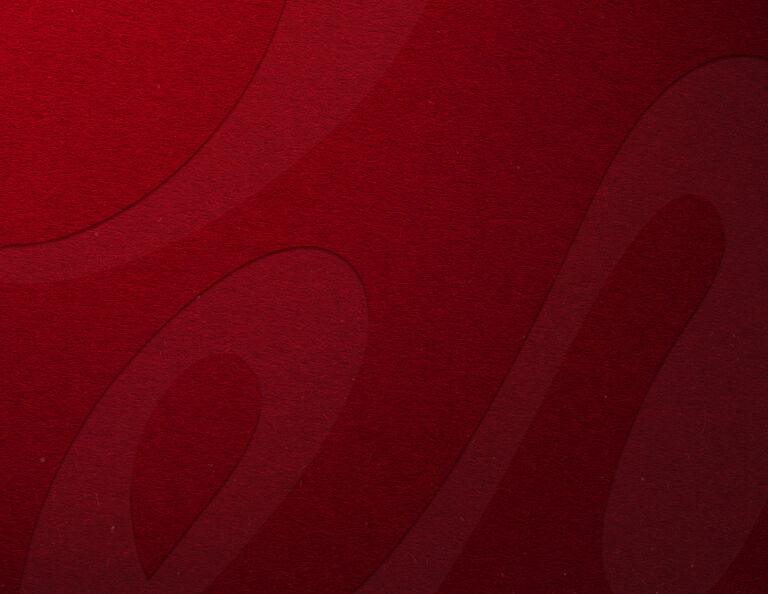 Red embossed Penfolds logo on red background