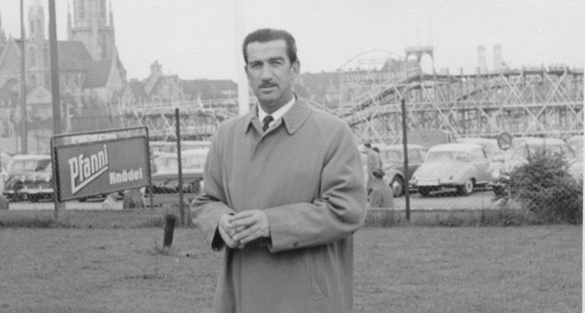 Max Schubert in Europe on his 1950 trip.  