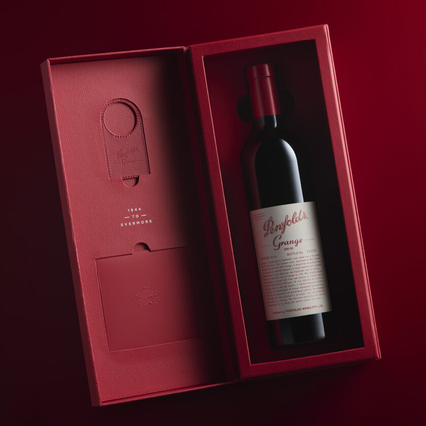 Penfolds Grange in open giftbox