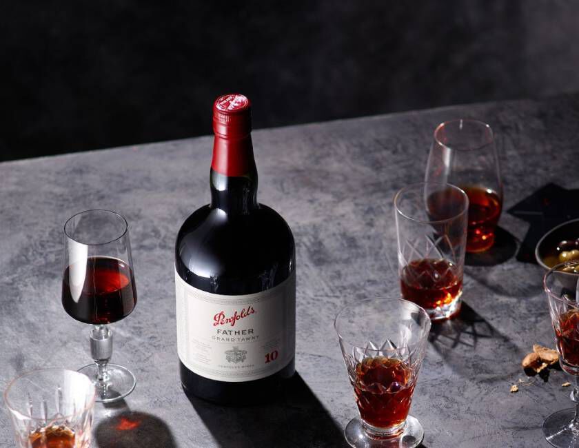 Penfolds Father Tawny and Glasses