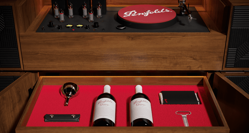 Open drawer reveals two Grange magnums with white capsules