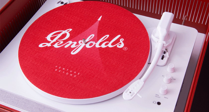 Close up of Penfolds record