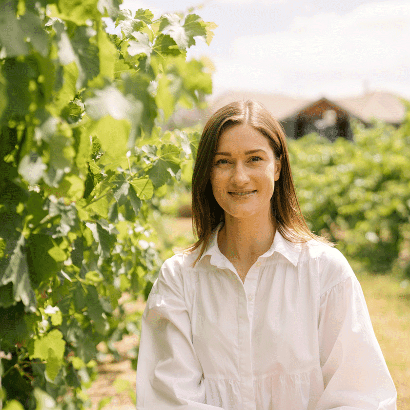 Shauna Bastow, Penfolds Winemaker in the vineyards of Magill Estate
