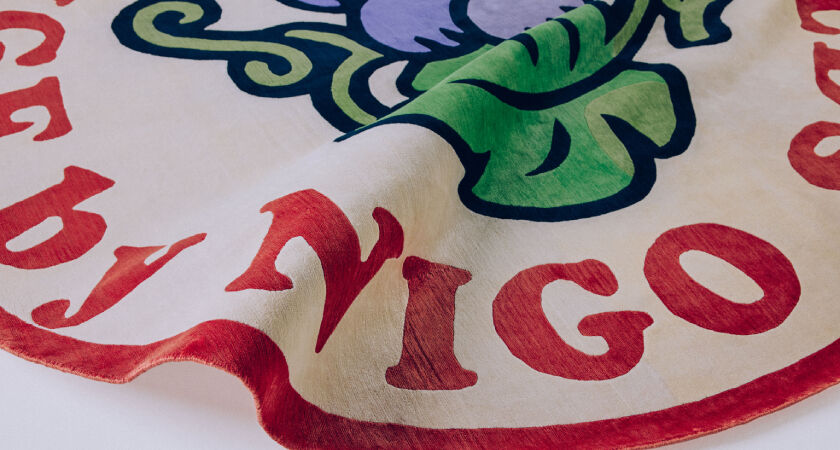 Close up of Penfolds Grange x NIGO limited edition rug
