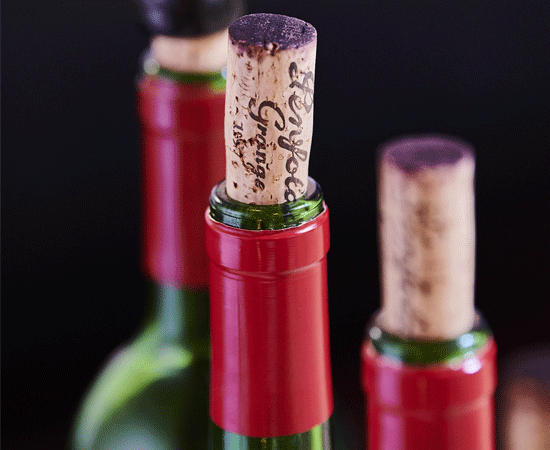 Grange Bottles with cork partially removed