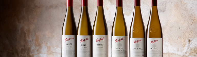 6 bottles of Bin 51 Riesling of varying ages